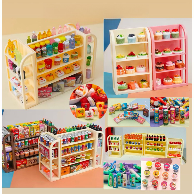 Mini model supermarket replica, mini size, beverage decoration rack ...