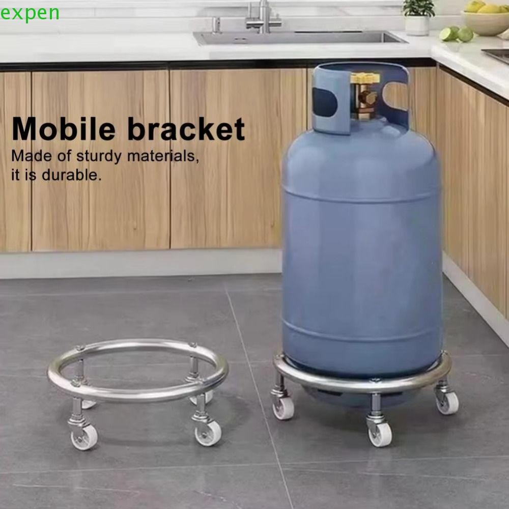 EXPEN Cylinder Gas Bottle Mobile Bracket, Stainless Steel Can Pallet ...