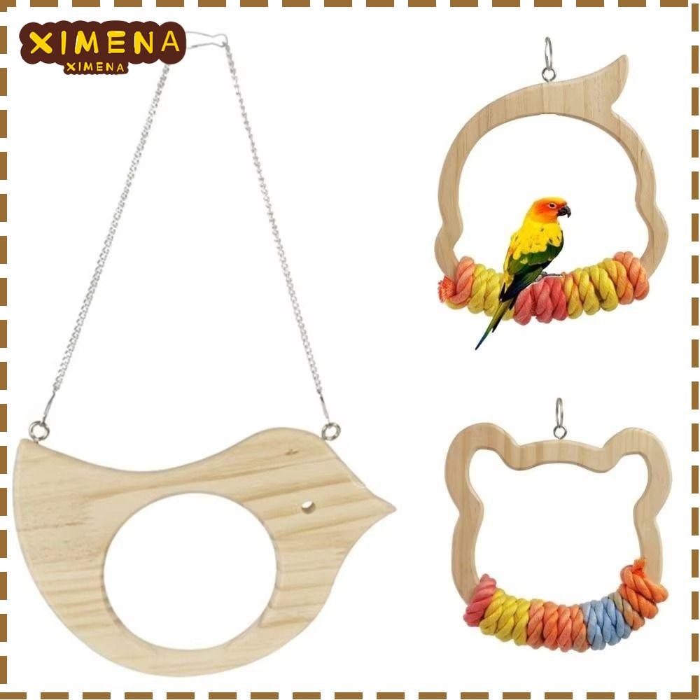 Image result for XIMENA Parrot Swing, with Colorful Cotton Rope Birds Stand Rings, Bear ...