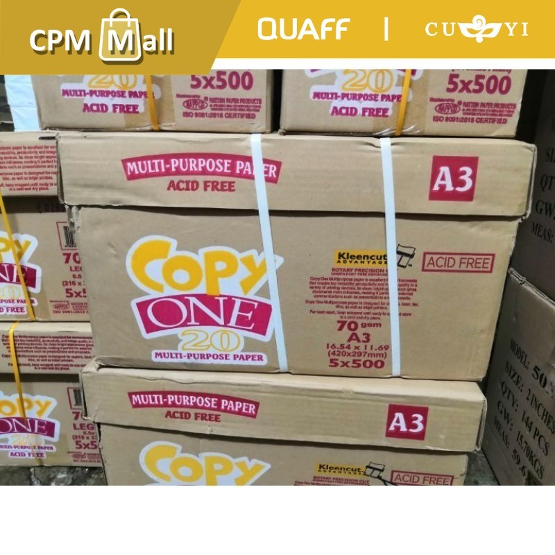 [1 REAM] A3 Size Copy One 70gsm Bond Paper White Inkjet For School And ...