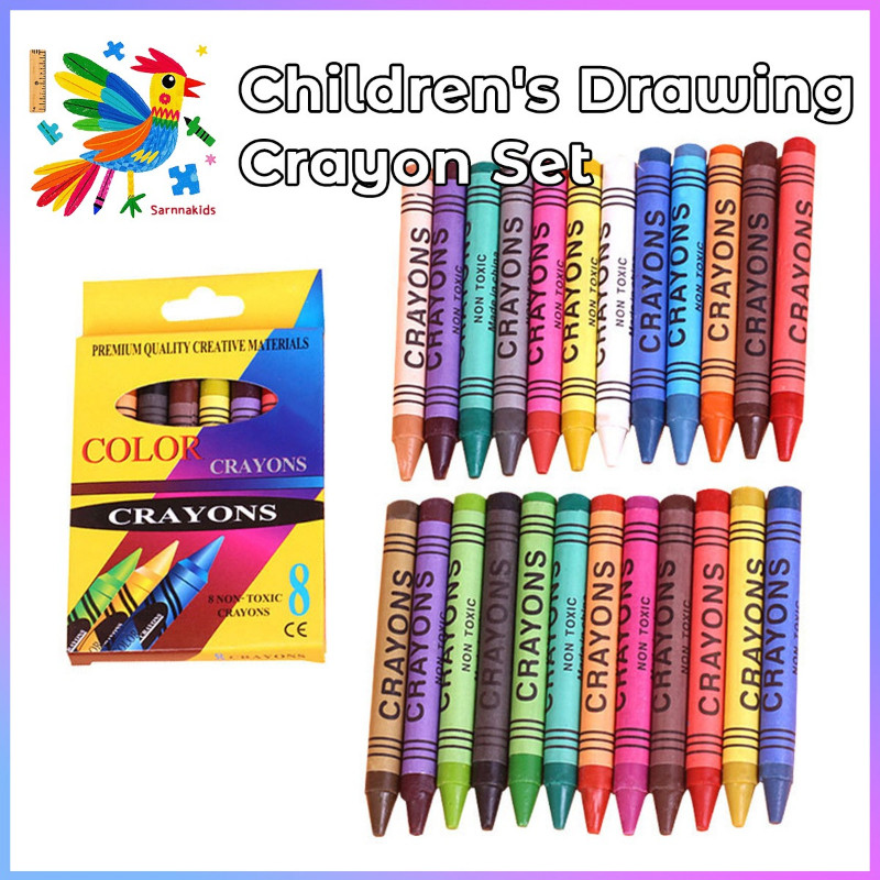 6/8/12/24PCS Generic Crayon Set School Supplies Art Painting Pens ...