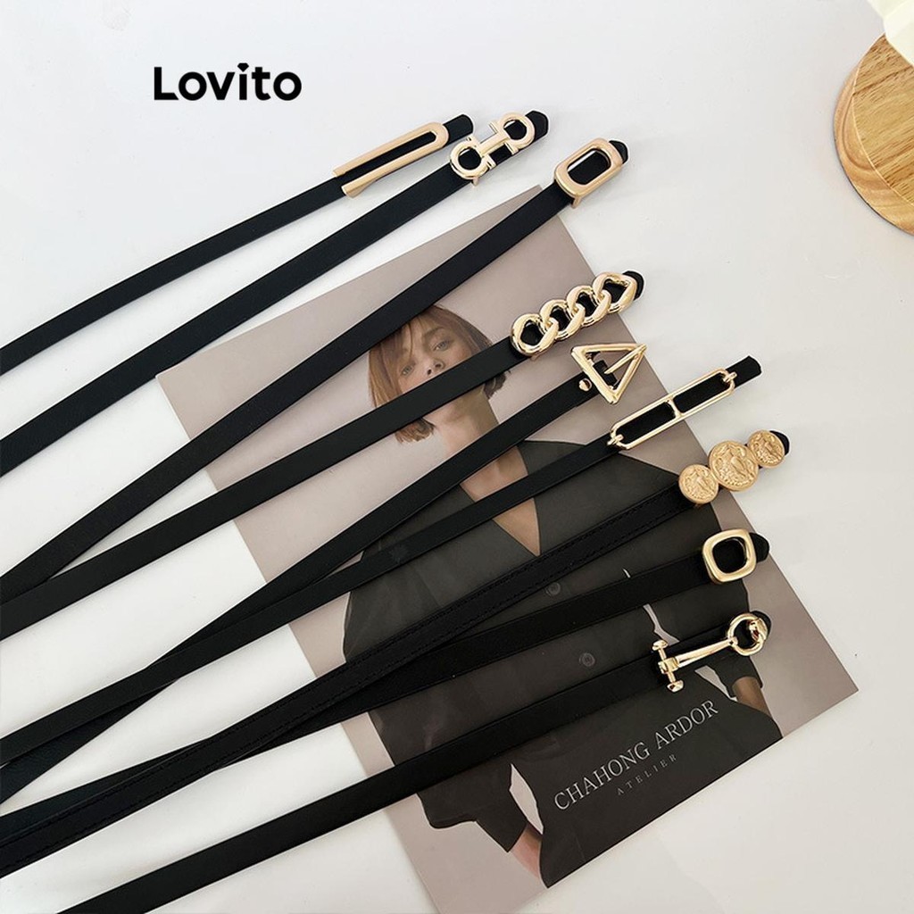Lovito Women Regular Fit Plain Metal Geometric Belt LFA40219 | Shopee ...