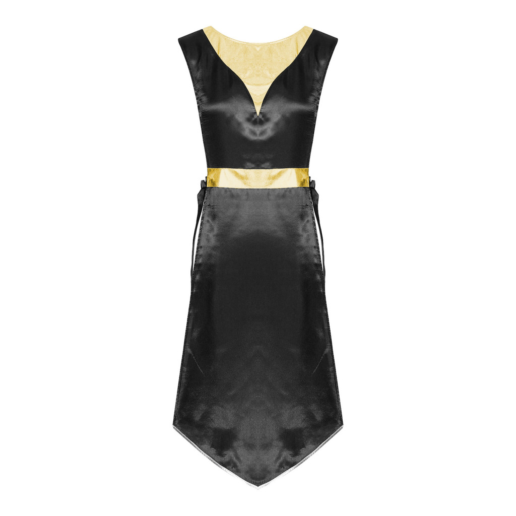 black and gold praise dance dresses Women's Liturgical Dress – Satin Flared Tunic With Metallic Side Split For Church Liturgical Praise Dance Costume Baby Girls Dresses