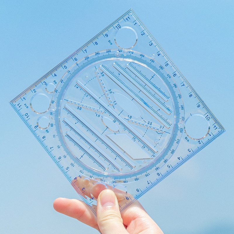 1PCS Multifunctional Universal Ruler Rotatable Ruler Set Math Circle ...