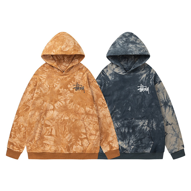 Plus Size Hoodies Stuss/y Printing Logo Tie Dye Fabric Casual Long ...