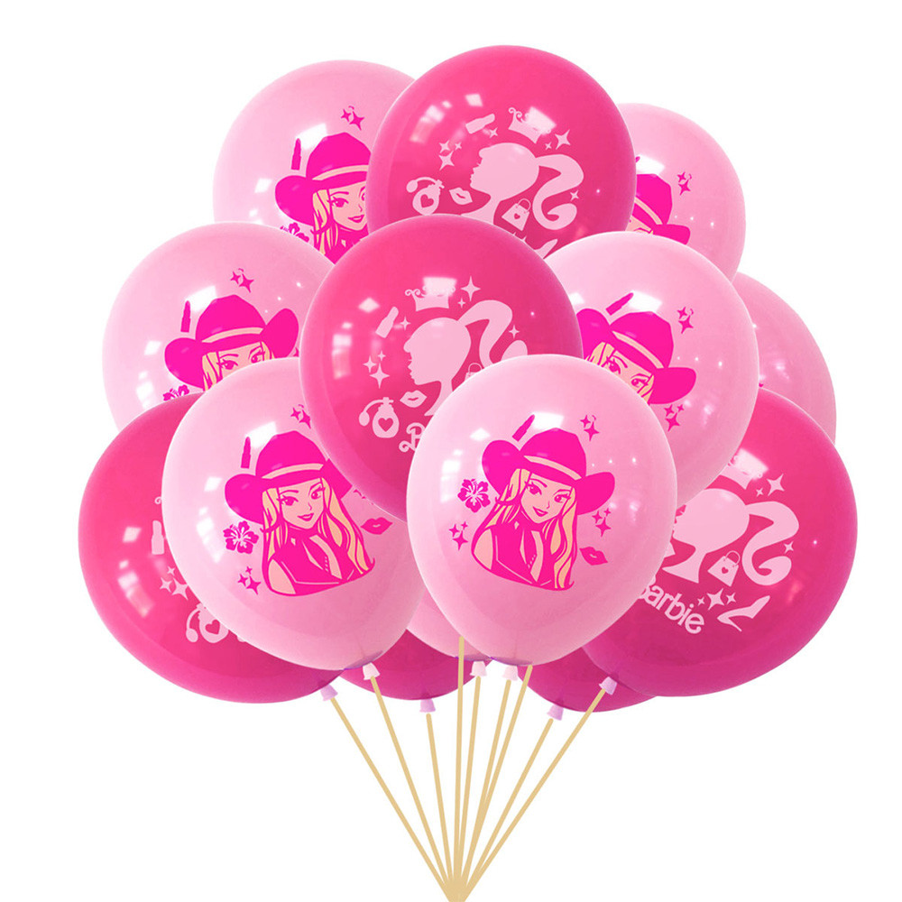 Barbie Theme Pull Flag Cake Plug-in Pink Girl Barbie Princess Birthday ...