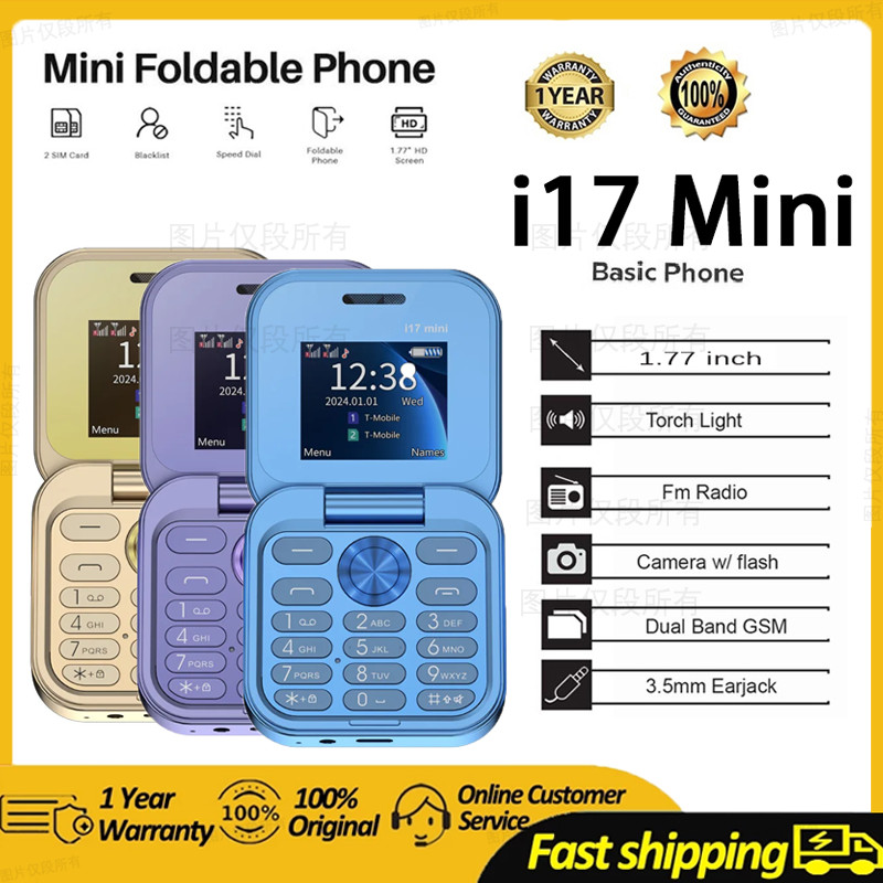 i17 Mini Flip phone Keypad cellphone Foldable Small Mobile Phone Dual ...
