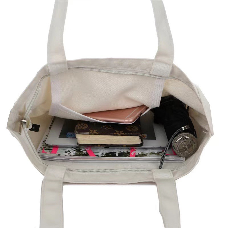 Korean New Fashion Canvas Tote Bag Canvas Shoulder Bags Simple | Shopee ...