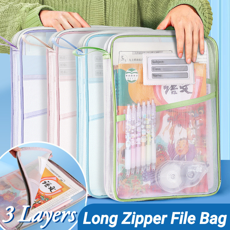 3Layers Long File Organizer Document Book Storage Paper Organizer File ...