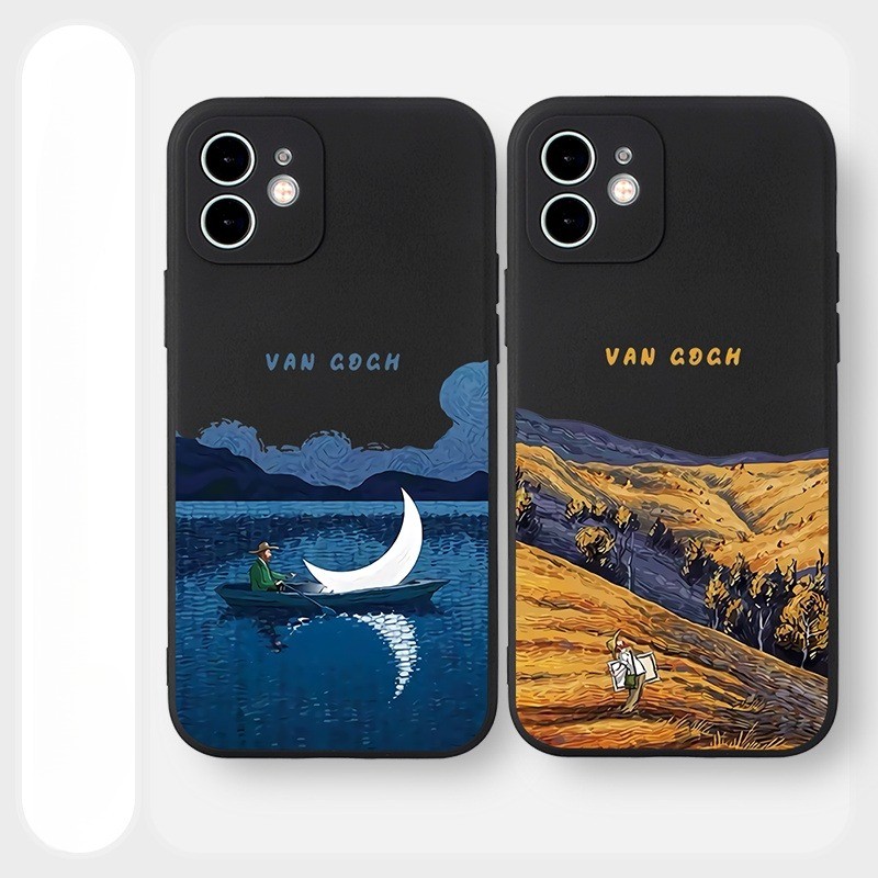 Scenery moon rowing phone case ay angkop para sa iPhone XS XR 11 Pro 12