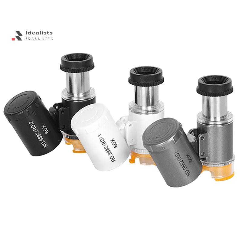 Idealist Mini Pocket Microscope Kit 60x Lab Handheld Microscope Powered ...