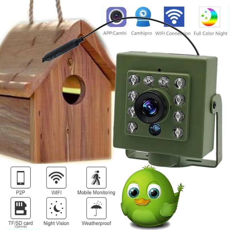 Green Wifi Bird Box Camera Audio 1920P 1080P IR CUT Night Vision RTSP ...