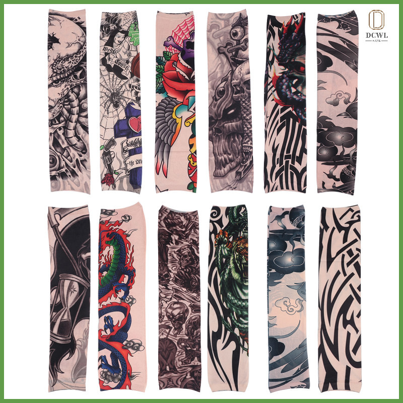 Flower Arm Tattoo Sleeve 12 Pcs Sun Accessories Guard Men Tattoos ...