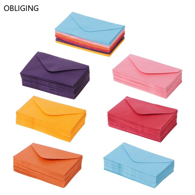 BLING 50Pcs Colorful Envelopes Set 6x10cm for Mail Letter Postcard ...