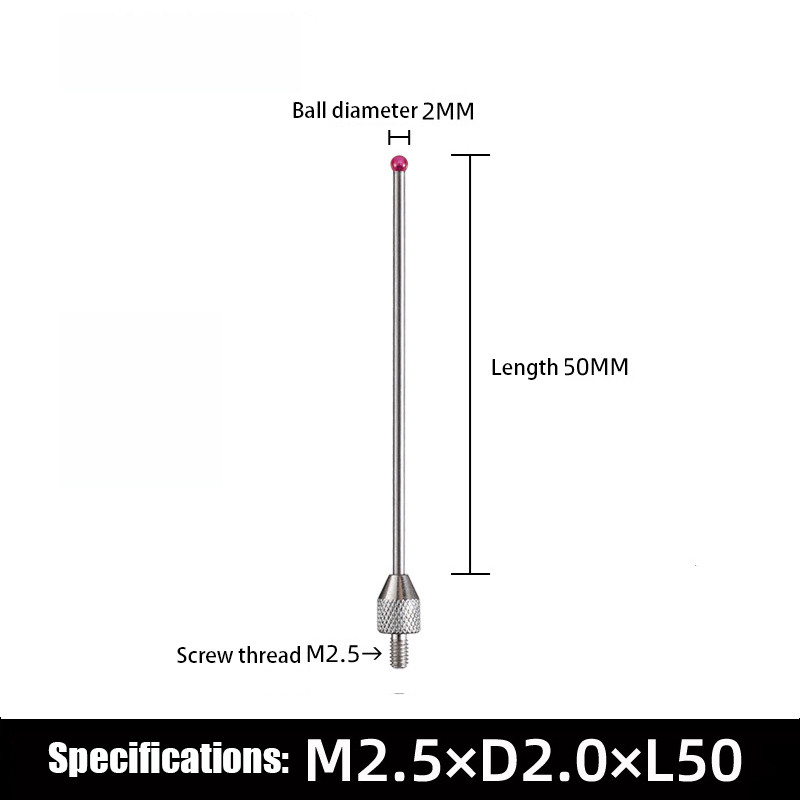 # WBTH # 2mm Ruby Tungsten Steel Head OD 10mm 20mm Measure Length M2.5 ...