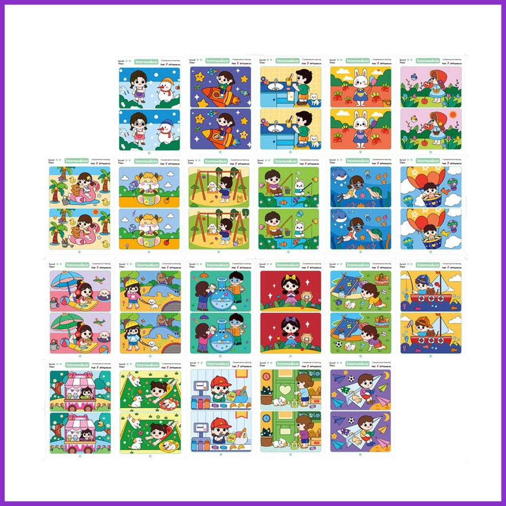 Matching Game for Kids Spot the Difference Cards Developmental Learning ...