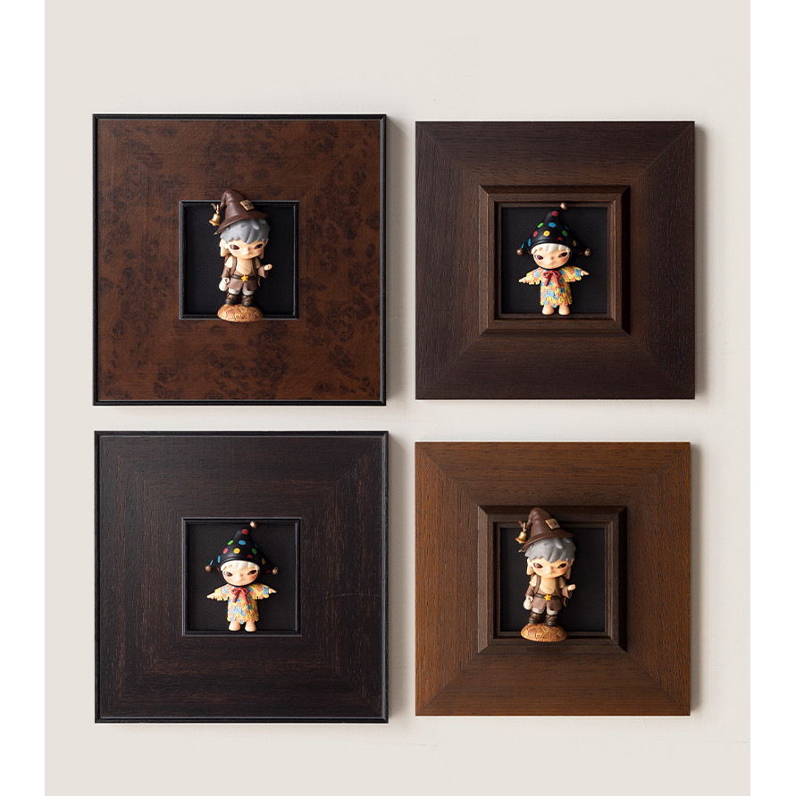 Blind box display frame wall-mounted bubble storage scene solid wood ...