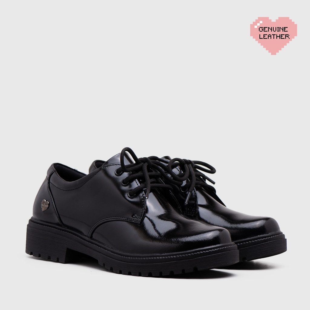 Adorable Projects - Vailey Oxford Genuine Leather Black Glossy | Shopee ...
