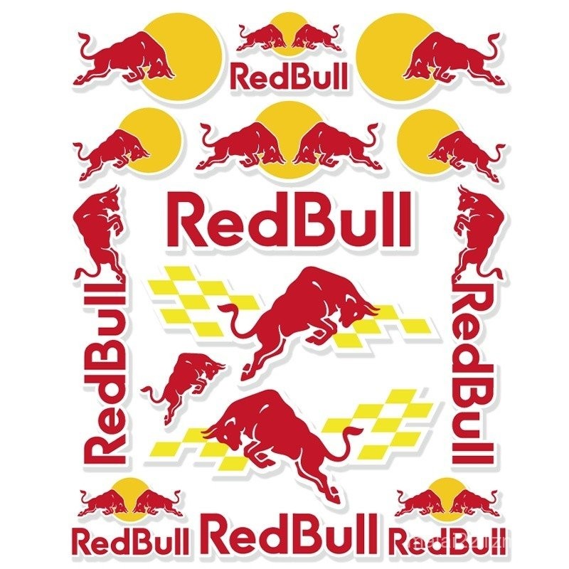 Red Bull Sticker Car Sticker Motorcycle Modification Sponsor Reflective ...
