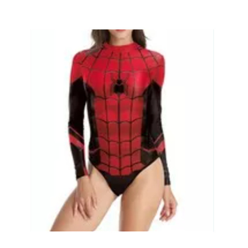 Spiderman Bodysuit for Women and Men Captain Superhero Jumpsuit 3D Print Long Sleeve Swimsuit Halloween Carnival Cos Shopee Philippines