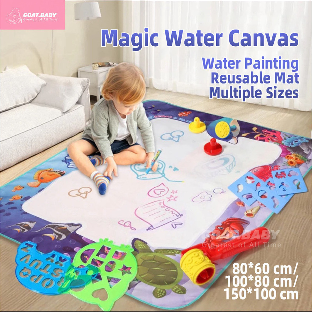 Magic Water Drawing Mat Kit Painting Reusable Large Coloring Painting ...