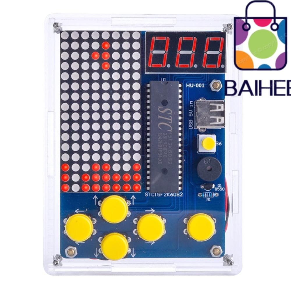 BAIHEE DIY Soldering Project Game Kit, copper transparent Pixel game ...