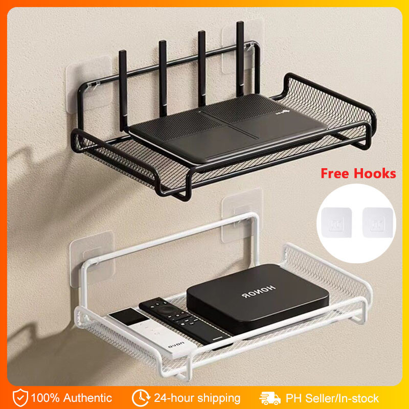 Multifunction Punch-Free Wall Mounted Holder Wifi Router Shelf Set-Top ...