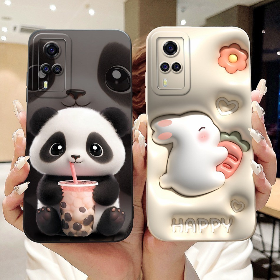 Vivo Y51 V2030 Y51A Y31 Y33 Y53s 4G Lens Protective Casing Cute Panda  Rabbit Cartoon Soft Silicone TPU Phone Case