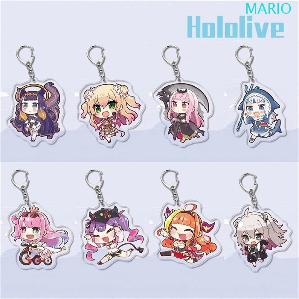 MARIO Hololive Key Chain Trinkets Anime Cosplay Vtuber Gawr Gura Watson ...