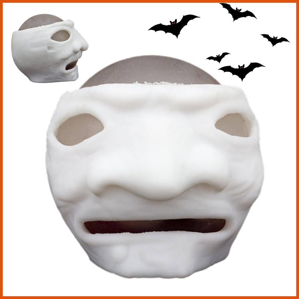 Squeeze Skull Halloween Squeeze Ball with Blood and Maggots Fidget Toys ...