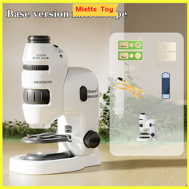 MIE Mini Portable Microscope For Kids Biological Microscope 100-180X ...