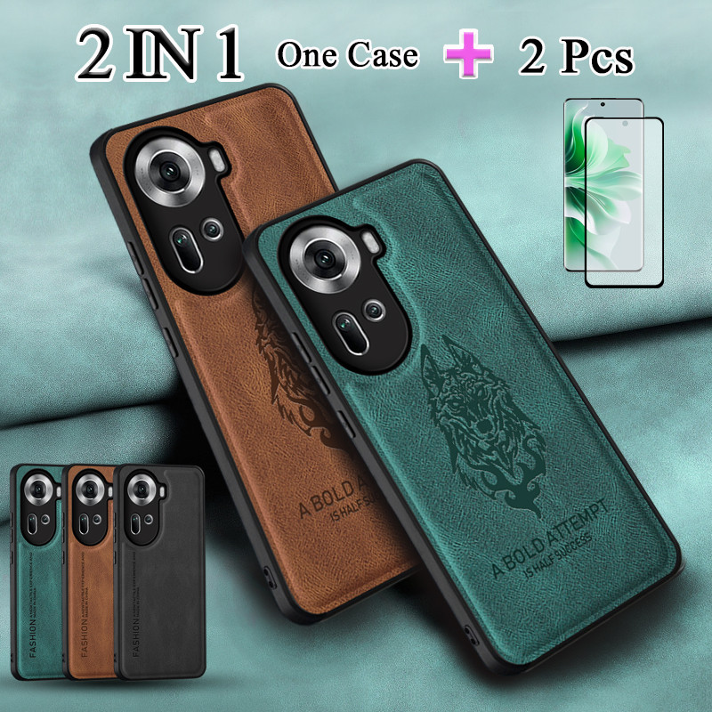 2 IN 1 For OPPO Reno 11 5G Case Atmosphere Leather with Ceramic ...