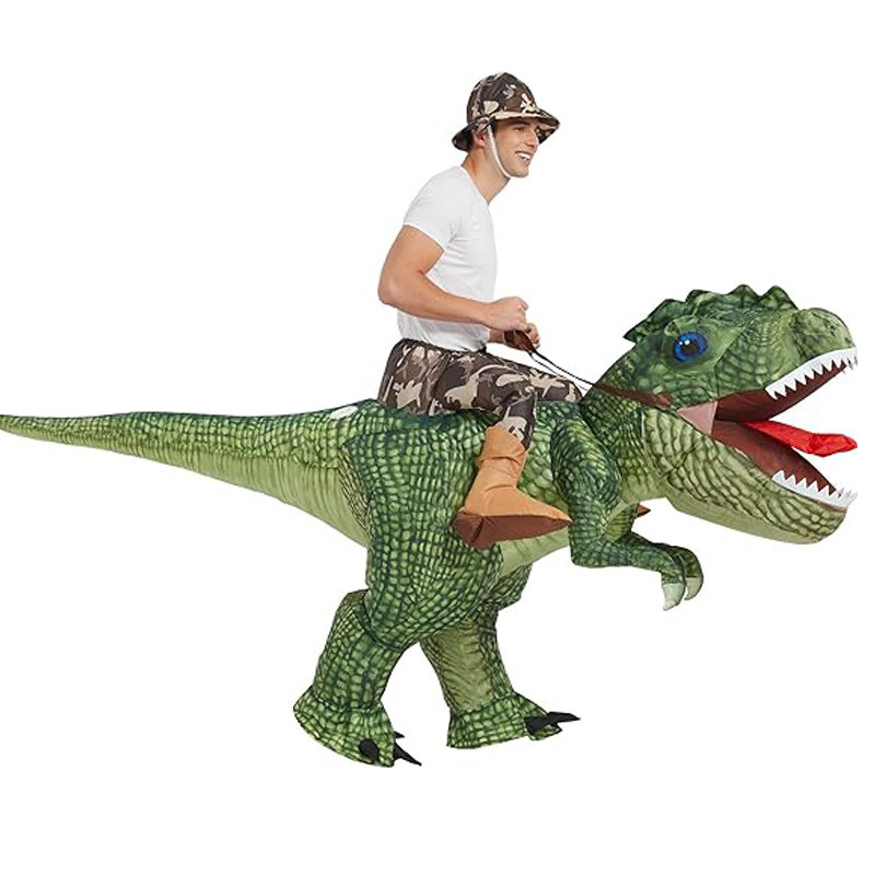 Mount Big Head Small Dinosaur Inflatable Riding Funny Tyrannosaurus ...