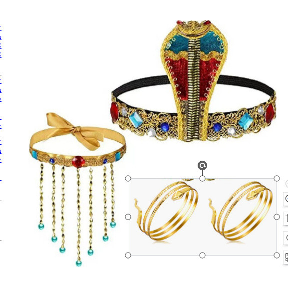 Egyptian Headband Gold Snake Jewelled Costume Accessory