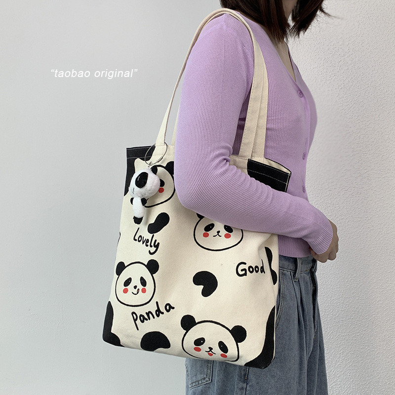 Korean New Fashion Canvas Tote Bag Canvas Shoulder Bags Simple | Shopee ...