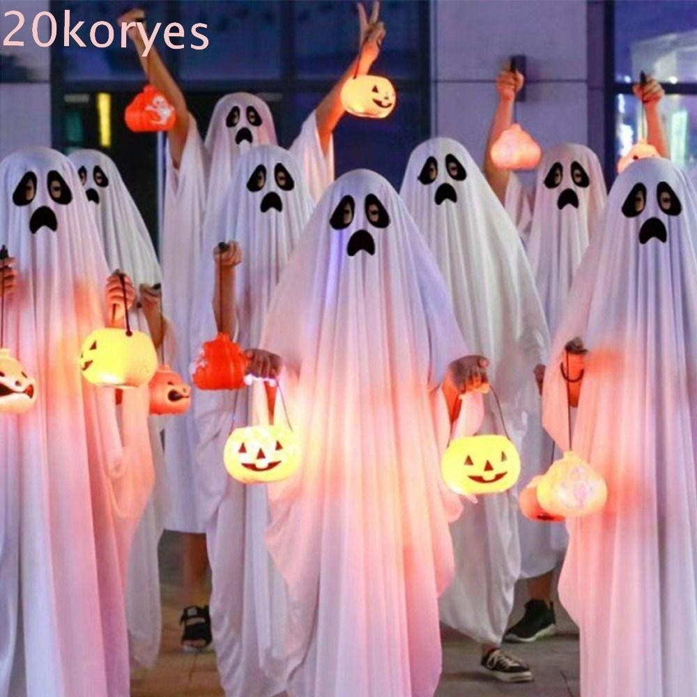 KORYES Ghost Costume Cape, White Scary Halloween Costumes, Funny Terror