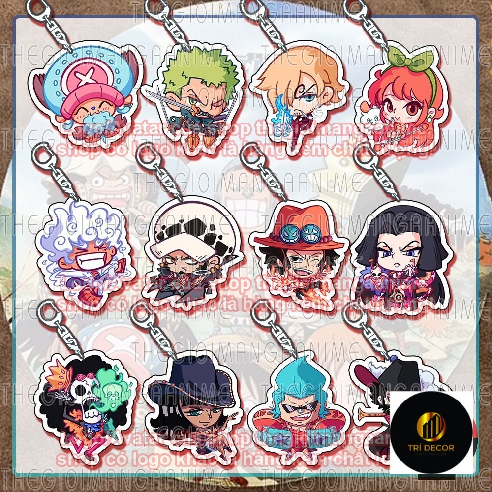 Keychain printed with ONE PIECE ver BIG FACE Pirate Island mica in cute