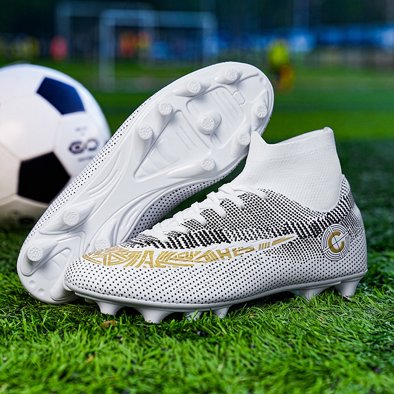 New Boys Soccer Shoes NonSlip Turf Soccer Cleats for Kids TF/FG