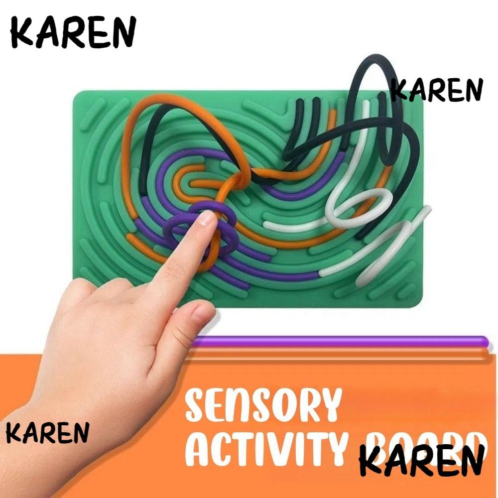 KAREN Sensory Activity Board, Rectangular Shape 20 Strings Silicone ...
