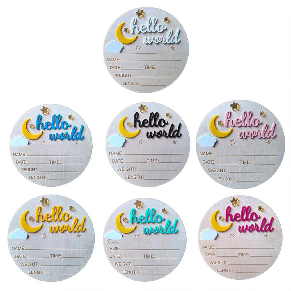 Wooden baby growth commemorative card commemorative album helloworld ...