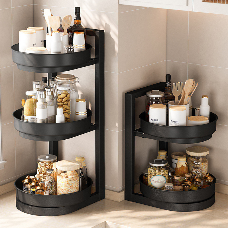 Rotating Spice Rack Lift 360 Rotating Kitchen Organizer Adjustable ...