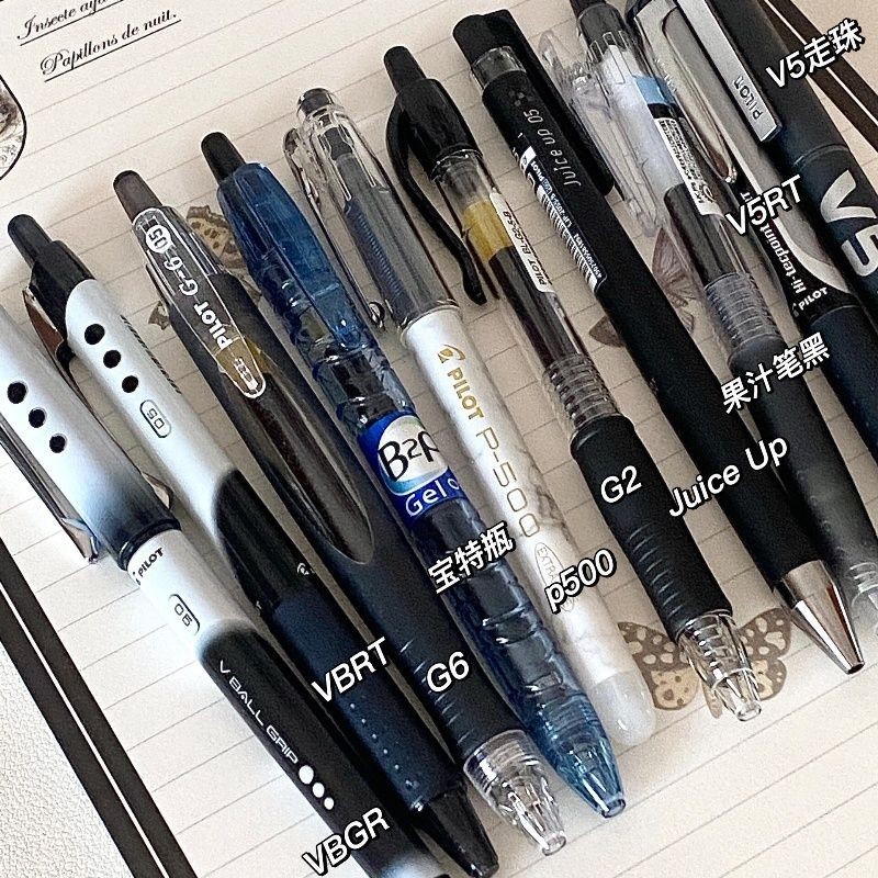 Puffocat ˇ Japan PILOT Pen Gel Pen Black Fountain Pen P500 Exam V5