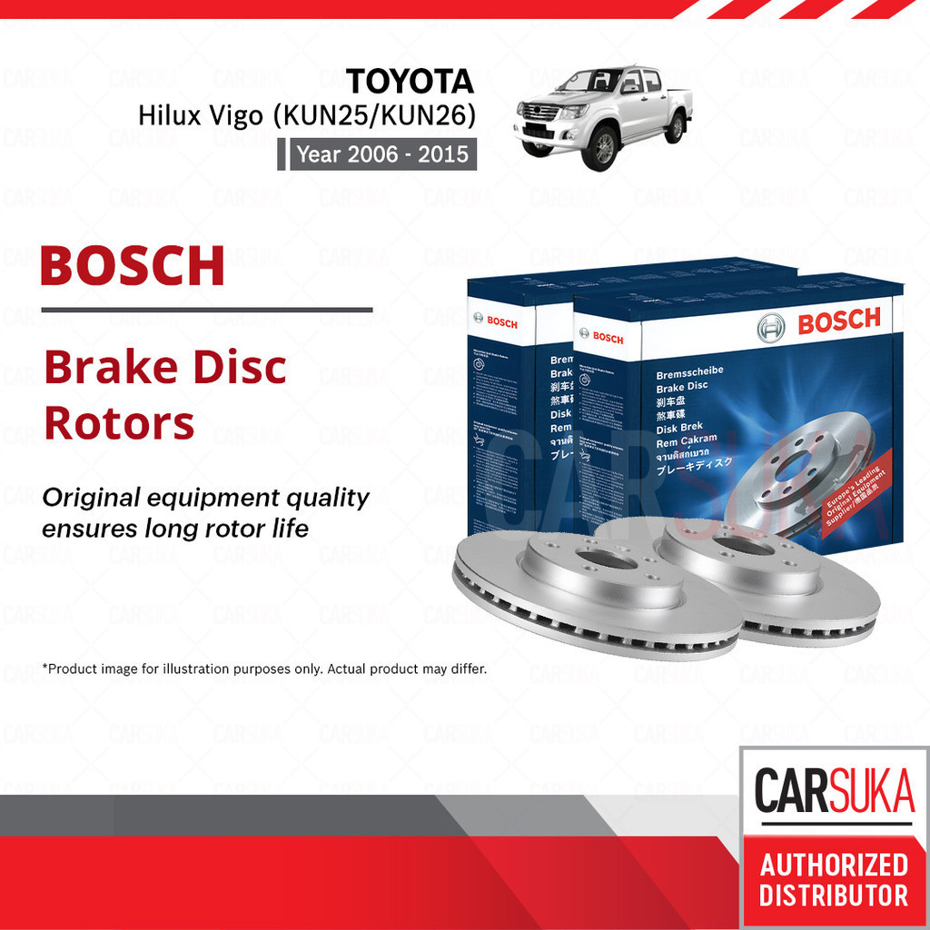 Bosch Front Brake Disc Rotor for Toyota Hilux Vigo KUN25 KUN26 7th Gen ...