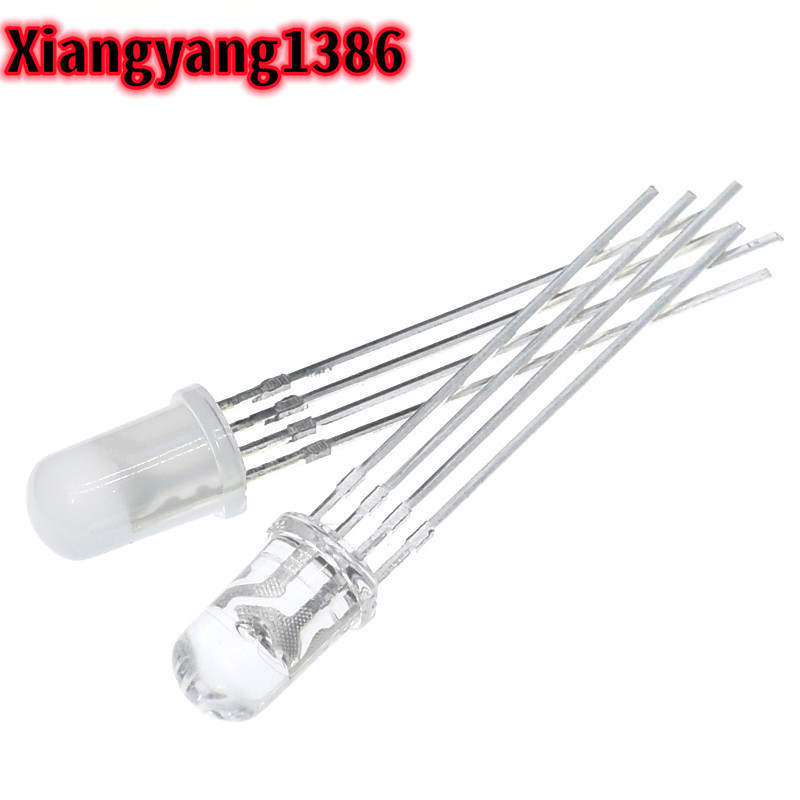 10PCS 5mm RGB LED Common Cathode / Common Anode Tri-Color Emitting ...