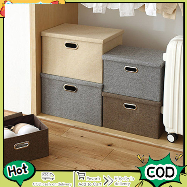 Folding Square Storage Utility Box Fabric Cube Drawer Organizer Cloth