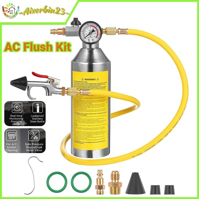 Car Air Conditioner System Clean Canister Flushing Tool Set Air