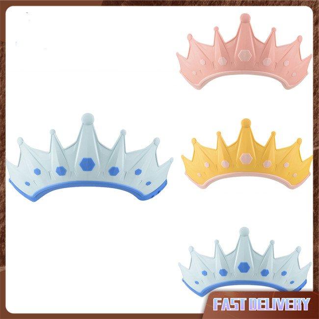Shower Cap Crown Soft PP Adjustable Bath Shield Visor Hat Eyes Ears