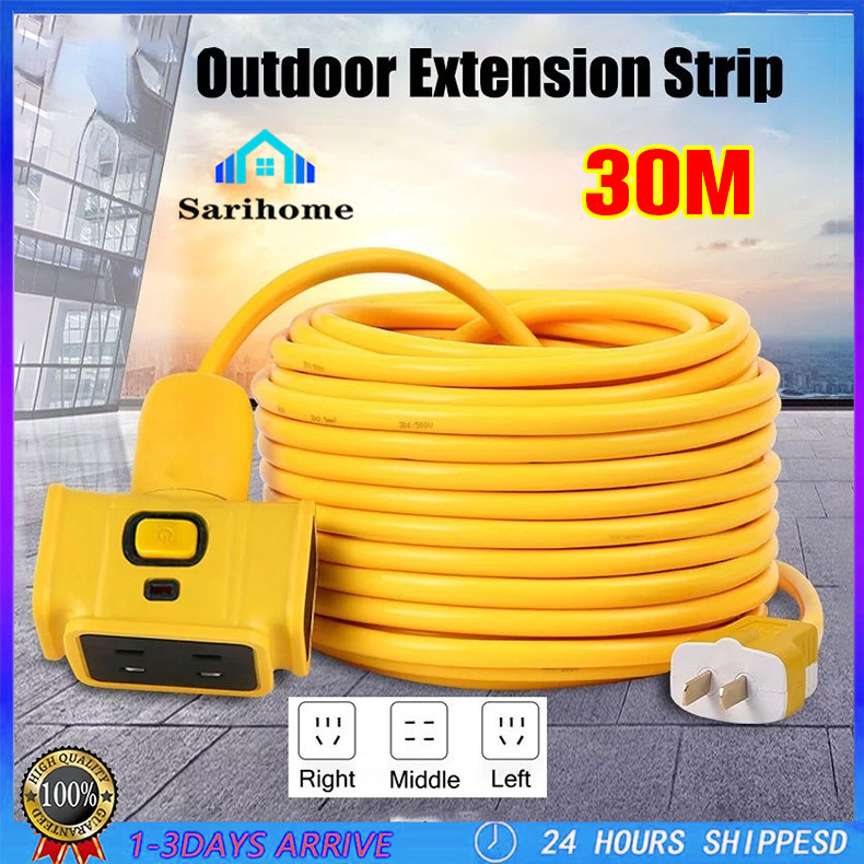 30M Extension Electrical Wire Cord Socket With Cable Extra-long Plug-in ...