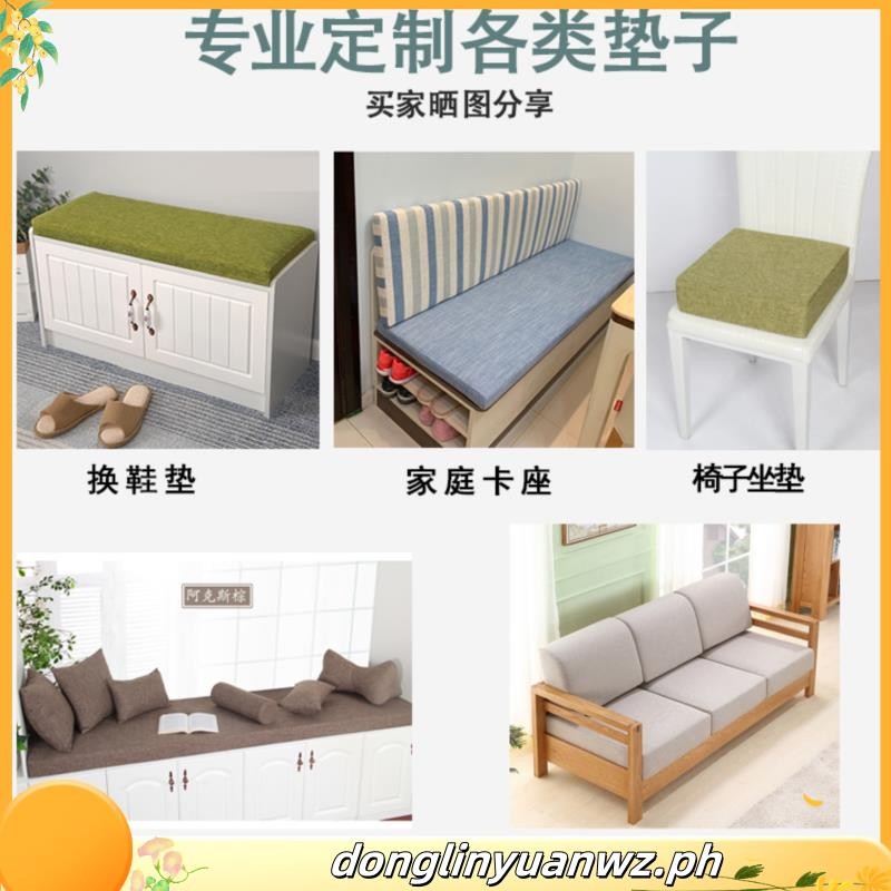 Juneso Linen Cushion 35D High Density Foam Sofa Seat Cushion / Heighten