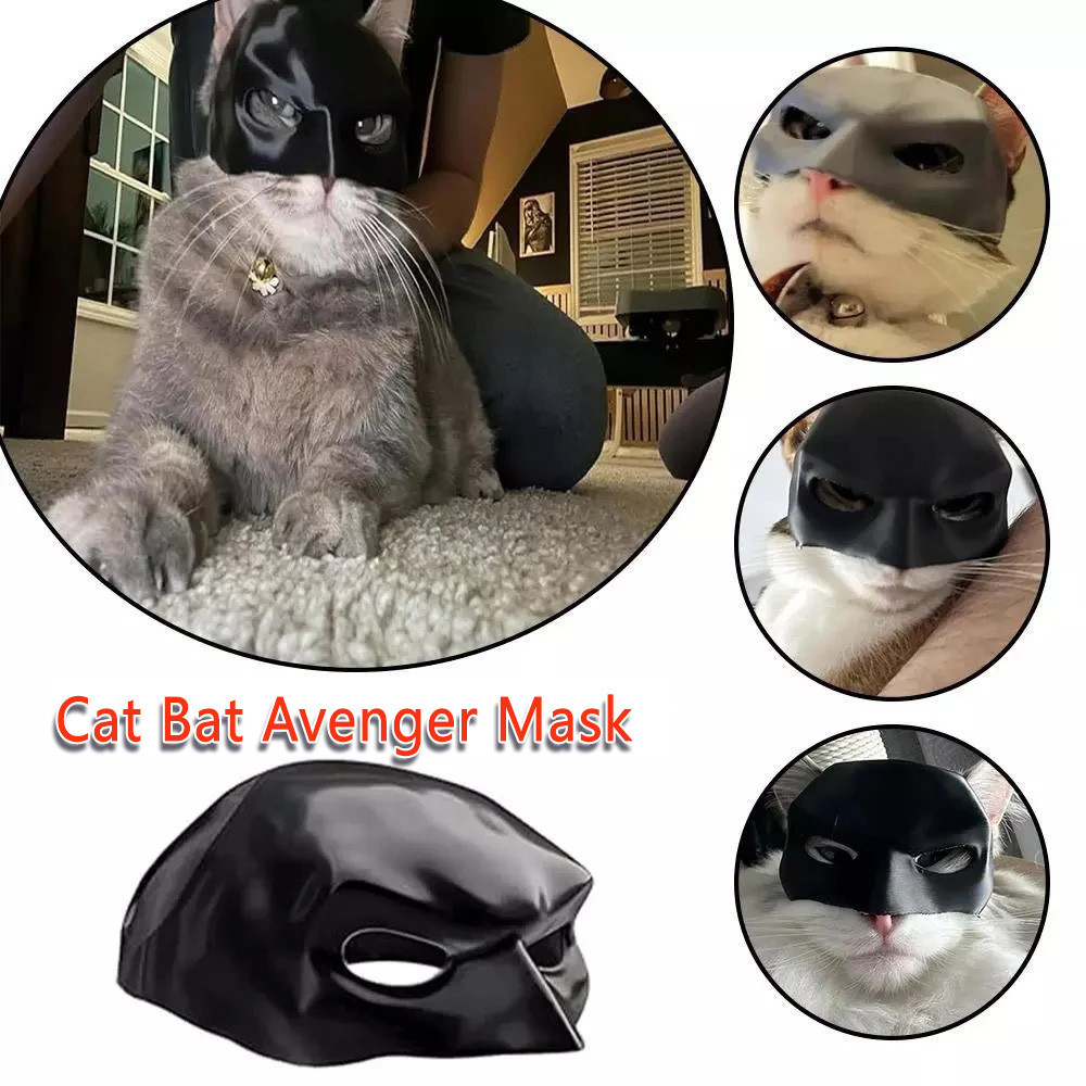 912cm Cat Batman Mask Plastic Cat Avenger Half Face Mask Cat Dog